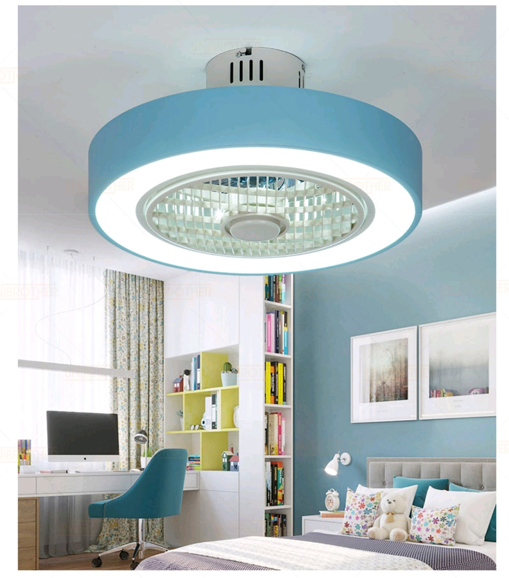 Macaron Fan Ceiling with Remote Control Dimming 19 Inch Fan Lamp for Girl Bedroom Modern Ceiling Fan Light (WH-VLL-14)