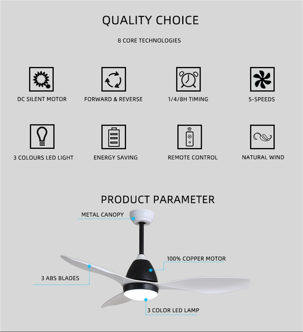 Home Appliances Modern Loft Style Ceiling Fan Decorative Electric Household Domestic LED Ceiling Fans with Light