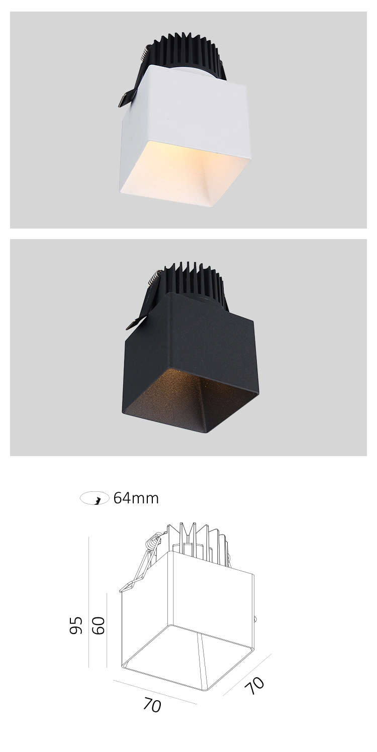 Hotel Projects 8W COB Square LED Ceiling Downlight