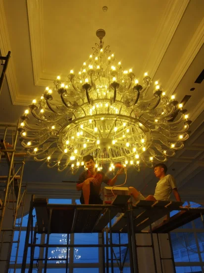 Luxury Modern Amber Light Golden Decoration Chandelier LED Pendant Light Manufacturers Ceiling Crystal Chandeliers Factory