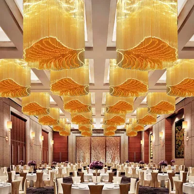 Modern Creative Maple Leaf Modeling Crystal Lighting Fixture Club Hall Non-Standard Engineering Art Chandelier